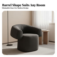 Upholstered Barrel Chair Light Luxury Indoor Seating Curated Aesthetic Comfortable for Adults, Readers, Living Room, Hotel