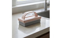Handheld Sponge Scrubber Plastic Frame Bathroom Scrub Brush Hand Grip