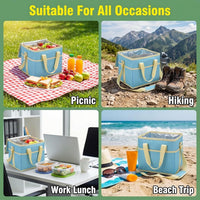Insulated 4-Cup Drink Carrier Tote Bag with Shoulder Strap for Picnic, Lunch, Coffee, and Cold Drinks