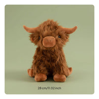 Cute Highland Cow Stuffed Toy Soft Scottish Highland Cow Stuffed Creature Great Gift for Children, Toddlers, Bedroom, Nursery