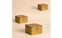 Straw Storage Box with Lid Eco-Friendly Material Woven Seagrass Storage Basket
