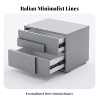 Bedside Storage Cabinet Rounded Corners Shaped Nightstand Easy Assembly