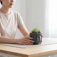Buddha Head Planter Artistic Buddha Face Flower Pot Ceramic for Desk
