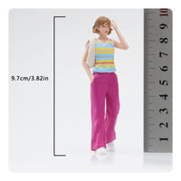 Highly Detailed Wide-Leg Pants Woman Figurine Hand Painted Miniature Girl Figure Scale Model Person for Sand Table Scene