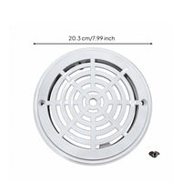 White Pool Main Drain Cover Circular Pool Drain Port Cover Round Safe for Spas