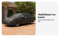 Full-Coverage Sedan Car Cover Elasticized Car Cover with Mirror Pockets Reflective for Outdoor Parking, Winter Storage