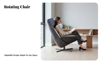 Geometric Rotating Armchair Nordic Design Rotating Chair with Footstool Sculptural Form Includes Ottoman for Homeowners