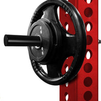 Rack-Mounted Barbell Plate Storage Rod for Squat Rack