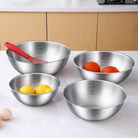Stainless Steel Mixing Bowl with Lid, Round Steel Mixing Basin for Salad Prep, Modern Minimalist Style Kitchen Storage for Adults and Chefs