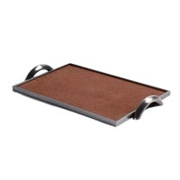 Leather Tray with Handles Rectangular Valet Tray with Handles Low-Profile Organizer for Closet, Reception Area