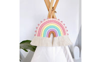 Wall Hanging with Tassels Pastel Decor Bohemian for Nursery, Kids