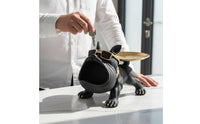 Canine Key Holder Ornament Light Luxury Design French Canine Statue Tray Multi-Functional Dog Figurine Key Holder for Entryway, Housewarming, Desktop