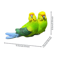 Resin Parrot Figurine Miniature Size Parrot Statue Weather-Resistant Bird Figurine for Patio
