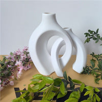 Metal Horn-Shaped Vase for Artificial Flowers
