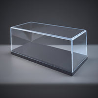 Acrylic Display Case Clear Box Case with Wood Base Rectangular Acrylic Showcase with Wood Base for Desk
