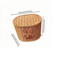 Rear Bike Basket with Lid Rear Rack Basket Woven