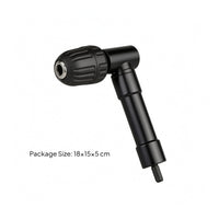 90-Degree Attachment Ribbed Grip Right-Angle Adapter Black Metal