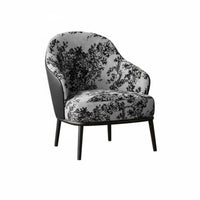 Upholstered Wood Frame Chair Retro Aesthetic Armchair curated look firm density Foam padding for Reception Area, Cafe, Bedroom