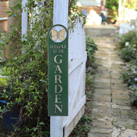 Solid Wood Garden Hanging Sign Green Wall Decor for Outdoor Courtyard