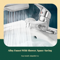 Wall-mounted brass faucet, sprayer.
