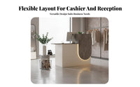 Versatile Application Retail Checkout Desk Long-Lasting Construction Modern Checkout Counter Easy to Clean Modern Reception Counter Wear-Resistant for Shopkeepers, Receptionists, Business Owners, Restaurant, Office Lobby, Sales Center