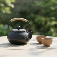 Teapot with Wrapped Handle Textured Hammered Teapot Rustic for Tabletop Serving