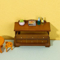 DIY Miniature Retro Nine-Grid Storage Cabinet for Dollhouse