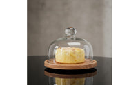 Glass Cloche Cake Stand Elegant Design Cake Stand with Dome Multipurpose Wooden Base Dessert Cloche for Cafe Owners, Home Dessert Makers