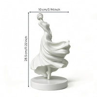 dancers Statue with Pedestal Decorative dancers Figurine Modern Ornament for Living Room, Entryway, Bookshelf
