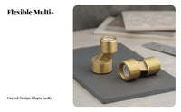 Anti-Backflow Check Valve Eccentric Shower Faucet Connector Solid Brass Offset Faucet Adapter Adjustable Installation Distance for DIYers