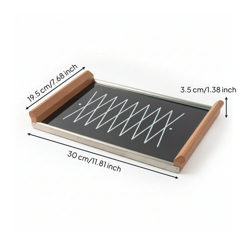 Acrylic Serving Tray Zigzag Pattern Acrylic Tray Home Organizer Rounded Corners Household Storage Shallow Open for Display