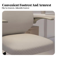 Highspine Reclining Chair with Footrest Height Adjustable rotate Seat for Study