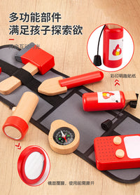 Wooden Role-Play Toy Set for Kids - Firefighter Costume Accessories