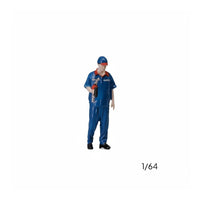1:64 Gas Station Attendant Figurine Detailed Paint Gas Station Worker Figurine