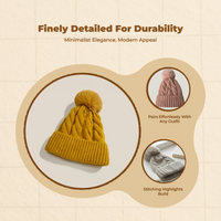 Women's fleece-lined knit hat, thick and warm