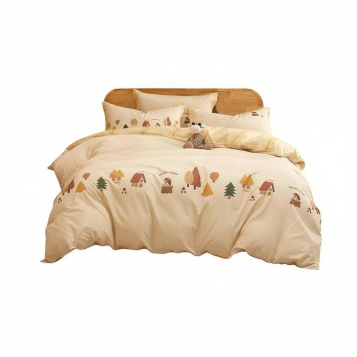 kids' Cartoon Print Bedclothes Breathable Comforter Cover Ultra Soft for Parents
