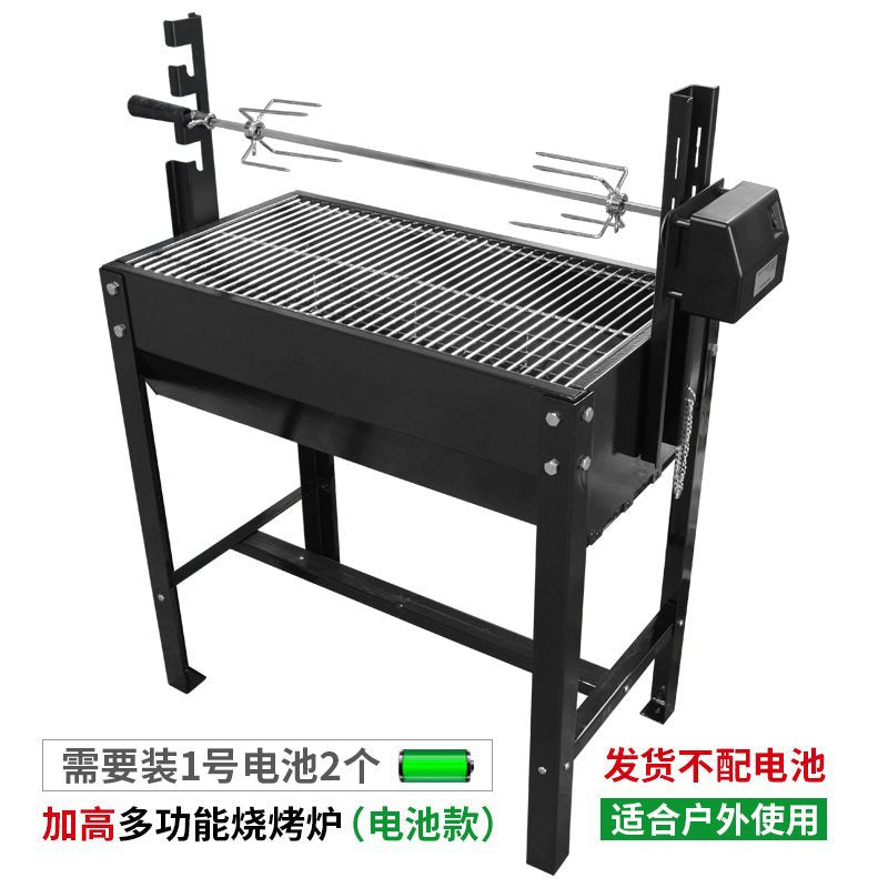 烤羊腿炉子全自动旋转烧烤架户外烤羊排烤鸡炉搪瓷烧烤炉