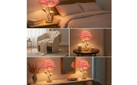 Gold Rose Table Lamp Elegant Flower Table Lamp Decorative Bedside Light Warm Glow for Bedroom, Nightstand, Reading Corner