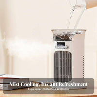 Quiet Operation Desktop Misting Cooler Low Noise Desktop Misting Fan 3 Speed Settings for Office, Bedroom, Dorm Room