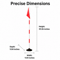 Agility Poles for Football Training, Red & White Marker Poles, 2.5cm PVC Pole with Weighted Rubber Base