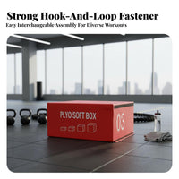 4 Pieces 4-Piece Soft Plyo Box Set Adjustable Height Stackable Bounding Box Space-Saving Anti-Slip Surface for Children