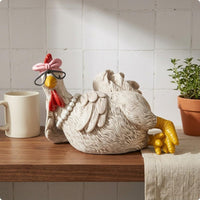 Resin Chicken Figurine Painted Decorative Chicken Statue Handmade for Tabletop