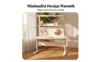 Adjustable Desk and Chair Set Built-in Bookstand Ergonomic Desk and Chair Set Rounded Corners Tilting Desktop for Home Schooling