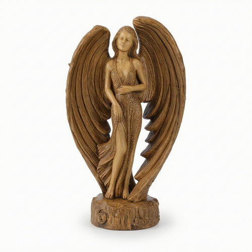 Angel Figurine with Wings Resin Angel Figurine Elegant for Bookshelf, Art Lovers