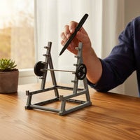 Gym-Themed Squat Rack Pen Holder Lightweight Pen Holder with Barbell Rack Practical Desk Organizer Creative for Fitness Fans, Athletes
