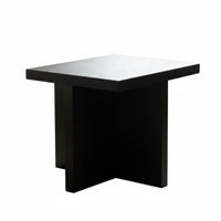 Square Mortise and Tenon Table Wabi-Sabi Design Sofa-Side Table Minimalist Design Sturdy Construction for Balcony, Bedroom