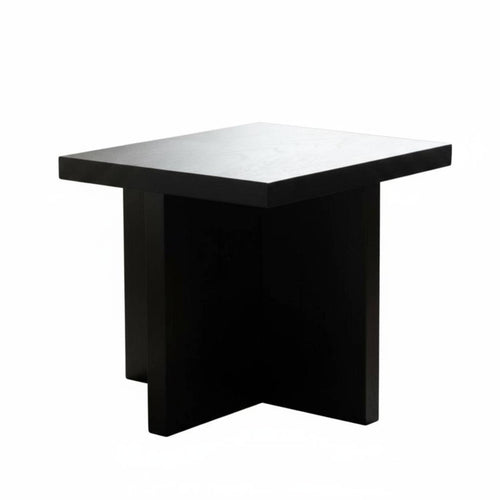 Wabi-Sabi aesthetic Square Mortise and Tenon Table Minimalist Design Sofa-Side Table Sturdy Construction Nightstand Wood Grain Finish for Apartment Dwellers, Homeowners, Students, Living Room, Balcony, Bedroom, Office