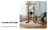 Heavy-Duty Steel Frame Pull up Station Stable Base Freestanding Pull up Bar Non-Slip Grips Power Station High Weight Capacity for Fitness Enthusiasts, Adults, Beginners, Home Gym, Indoor, Garage, Basement