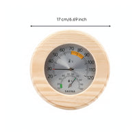 Sauna Thermometer with Hygrometer Wooden Gauge with Dial Analog for Steam Room