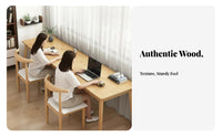 2 Pieces Long Two Person Desk Spacious Tabletop Solid Wood Computer Desk Firm Workstation Structure Writing Table Suitable for Remote Workers Professionals Home Study